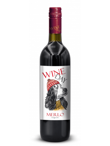 WINE DAY. Вино ординарное сортовое сухое красное «МЕРЛО»