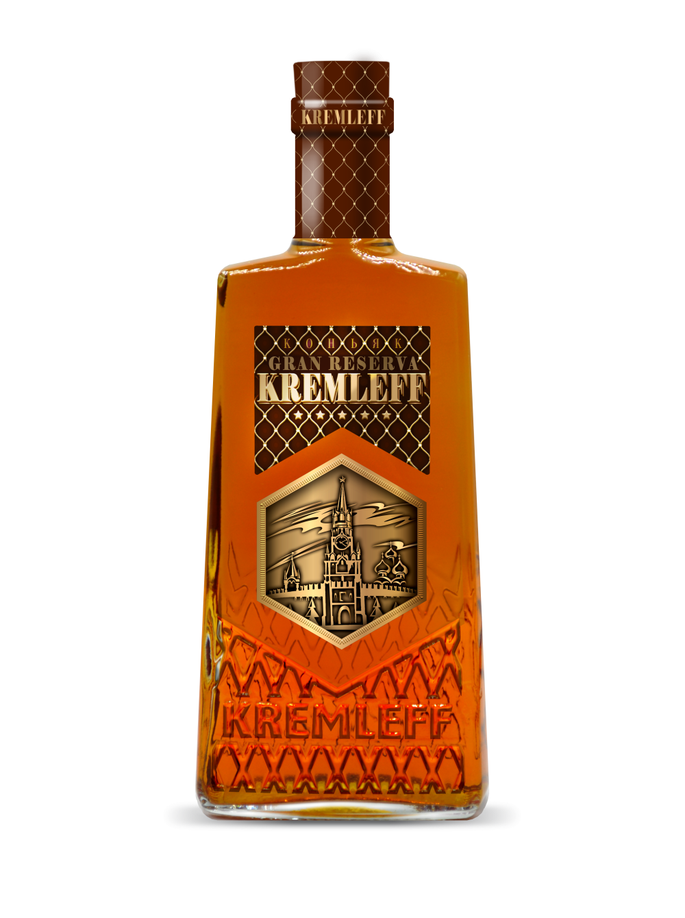 КОНЬЯК ОРДИНАРНЫЙ ПЯТИЛЕТНИЙ «KREMLEFF GRAN RESERVA»